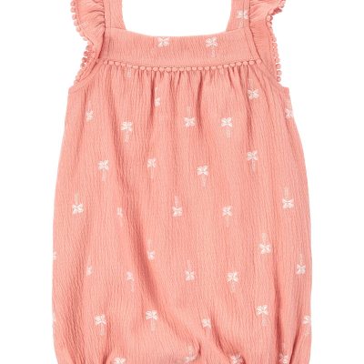 Pink Baby Palm Tree Flutter Romper | carters.com