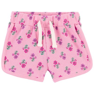 Pink Baby Thermal Pull-On Floral Shorts | carters.com