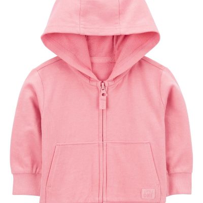 Pink Baby Zip-Front French Terry Hoodie | carters.com