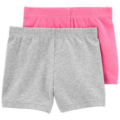 Pink/Grey Toddler 2-Pack Tumbling Shorts | carters.com