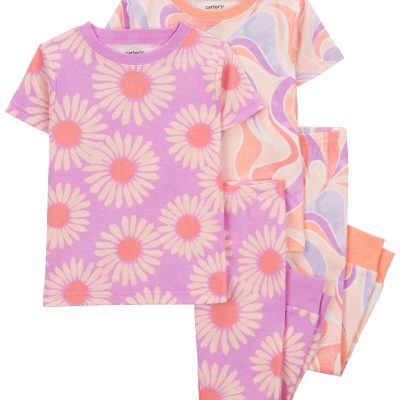 Pink Toddler 4-Piece Daisy 100% Snug Fit Cotton Pajamas | carters.com