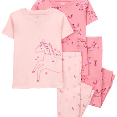 Pink Toddler 4-Piece Unicorn 100% Snug Fit Cotton Pajamas | carters.com