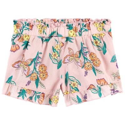 Pink Toddler Floral Poplin Shorts | carters.com