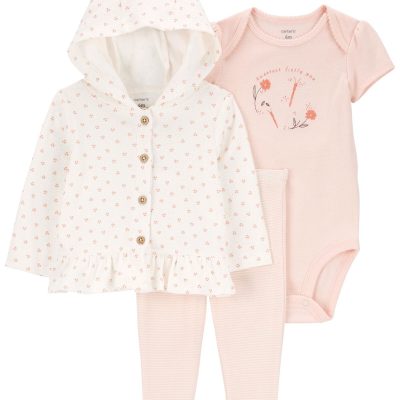 Pink/White Baby 3-Piece Little Cardigan Set | carters.com