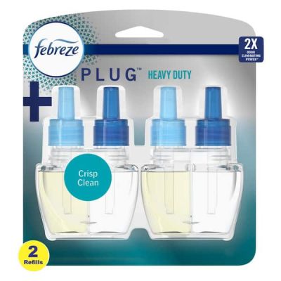 Plug Heavy-Duty Crisp Clean Scent Refills Recharges Air Freshener (2 Refills)