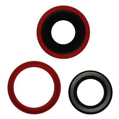 Premium – Rear Camera Lens w/ Rings for iPhone 13 /13 Mini (Real Sapphire) (Red)