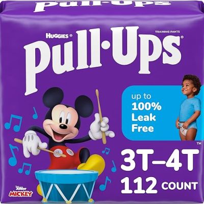 Pull-Ups Boys’ Potty Training Pants, 3T-4T (32-40 lbs), 112 Count