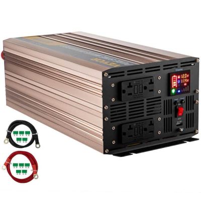 Pure Sine Wave Inverter 3000 Watt Power Inverter DC12V to AC110V with LCD Display USB Port for Car RV Truck Solar System