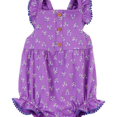 Purple Baby Floral Bubble Romper | carters.com