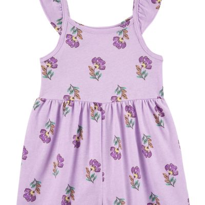 Purple Toddler Floral Cotton Romper | carters.com