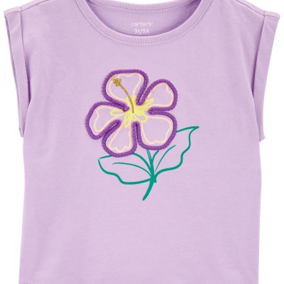 Purple Toddler Floral Knit Tee | carters.com