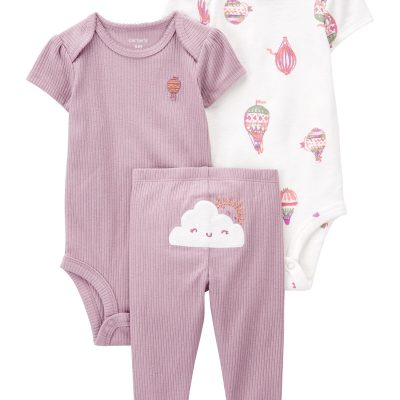 Purple/White Baby 3-Piece Cloud Little Character Set | carters.com