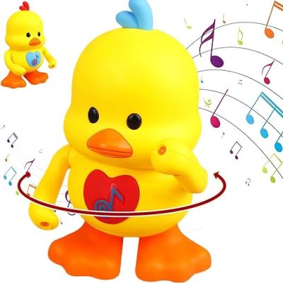 Quack Beats Dancing Duck, Dancing Walking Yellow Duck, Dancing and Singing Musical Duck with Led Lights, Early Educational Toy Gift for Kids, Baby…