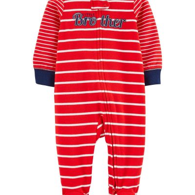 Red Baby Brother 2-Way Zip Cotton Sleep & Play Pajamas | carters.com