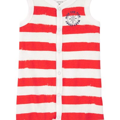 Red Baby Striped Snap-Up Romper | carters.com