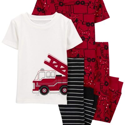 Red Toddler 4-Piece Firetruck 100% Snug Fit Cotton Pajamas | carters.com