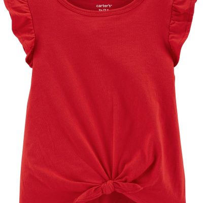 Red Toddler Tie-Front Jersey Tee | carters.com