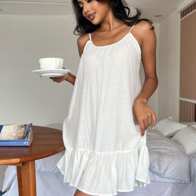 Ruffle Hem Cami Night Dress