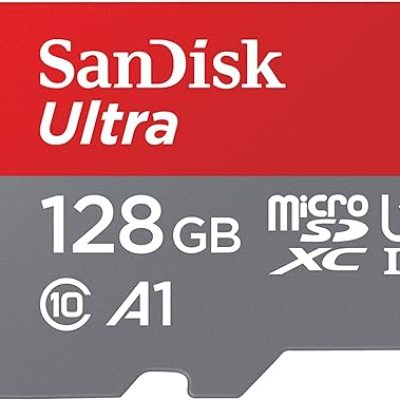 SanDisk 128GB Ultra microSDXC UHS-I Memory Card with Adapter – Up to 140MB/s, C10, U1, Full HD, A1, MicroSD Card – SDSQUAB-128G-GN6MA [New Version]