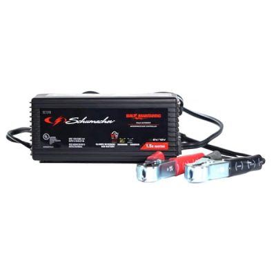 Schumacher Automotive 6-Volt/12-Volt 1.5-Amp Battery Maintainer with Auto Voltage Detection and Quick-Connect Harness