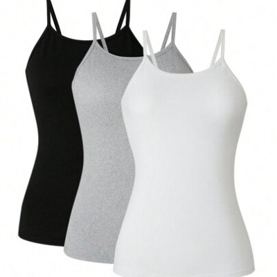 SHEIN EZwear 3pcs Solid Cami Top