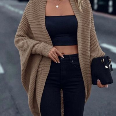 SHEIN LUNE Batwing Sleeve Duster Cardigan