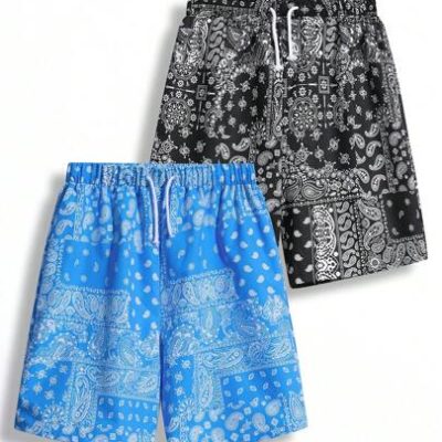 SHEIN Teen Boy’s Casual Loose Paisley Print Shorts For Summer