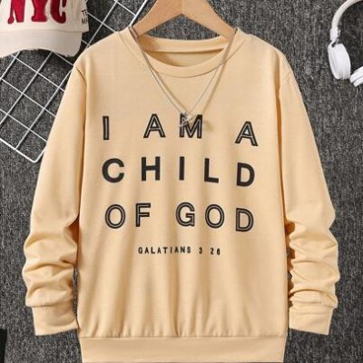 SHEIN Tween Boy Slogan Graphic Sweatshirt