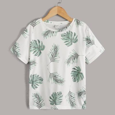 SHEIN Tween Boy Tropical Print Tee