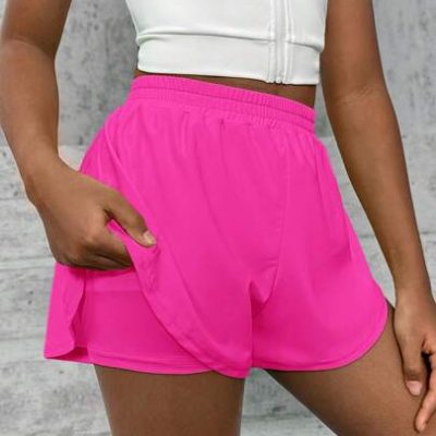 SHEIN Tween Girl Solid Elastic Waist Shorts