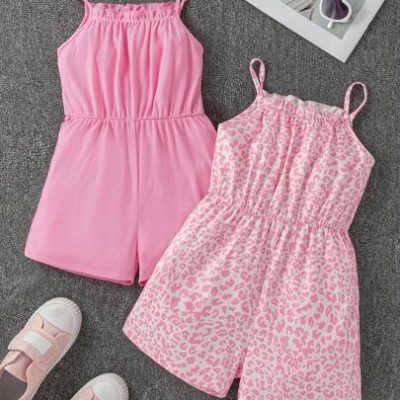 SHEIN Young Girl’s Casual Sleeveless Jumpsuit With Ruffle Hem