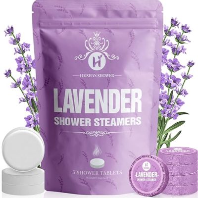 Shower Steamers Aromatherapy Gifts for Women or Men, Mothers Day Gifts for Mom, 5-Pack Shower Bombs Organic Lavender Essential Oil, Birthday Gifts…