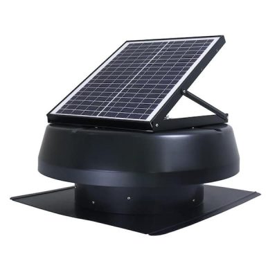 Smart Solar Attic Round 14 in. Black 1750 CFM, Cools up to 2000 sq. ft. Exhaust Fan