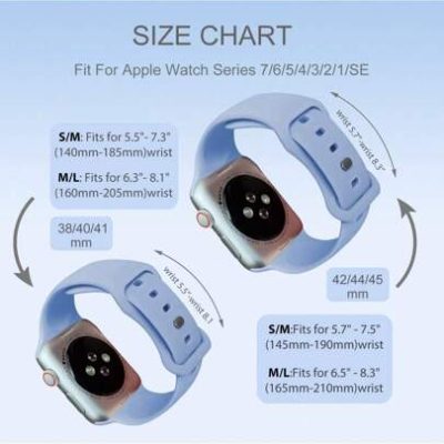 Soft Silicone Sport Replacement Strap Compatible With Apple Watch Series 3 38mm Series 5 40mm Bands 38mm 40mm 41mm, Compatible For SE Series 9 8 7…