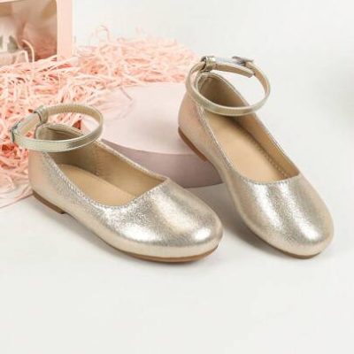 Spring New Style Toddler Girls’ Comfortable Outdoor Gold Roman Shoes For Students Dance Party