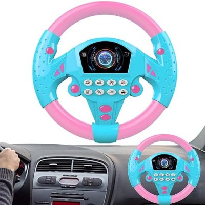 Steering Wheel Toy – Fun Creative Car Driving Toy with Sound and Light | Kids Electric Early Education Simulation Steering Wheel Toy for Children…