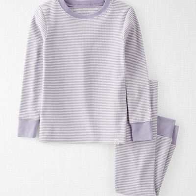 Striped Lilac Toddler Organic Cotton 2-Piece Pajamas Set | carters.com