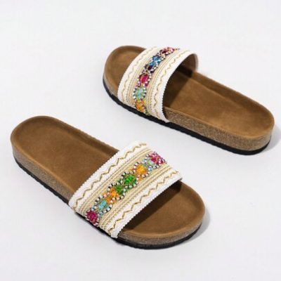 Summer New Exotic Style Open-Toe Soft Cork Beach Slippers For European And American Vacation