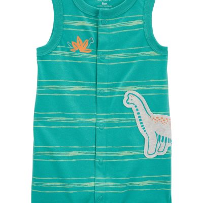 Teal Baby Dinosaur Snap-Up Cotton Romper | carters.com