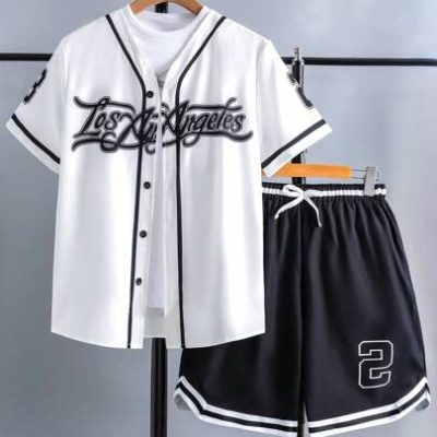 Teen Boy Sporty Letter Print Short Sleeve Top And Shorts