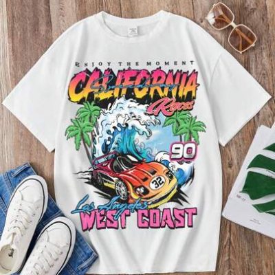 Teen Girl Car & Letter Graphic Tee