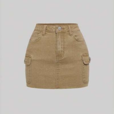 Teen Girl Flap Pocket Denim Skirt