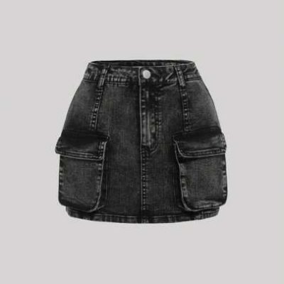 Teen Girl Flap Pocket Denim Skirt