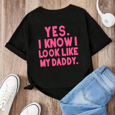 Teen Girls’ Slogan Print T-Shirt, Suitable For Summer Casual Daily Wear