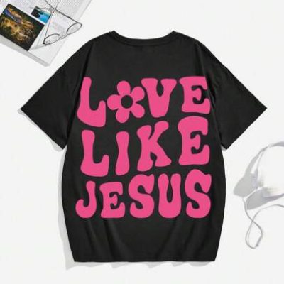 Teenage Girls’ Casual Short Sleeve T-shirt With Letter Print Suitable For Summer