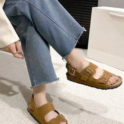 Teenagers Flat Sandals, Simple And Comfortable Slip-On Shoes