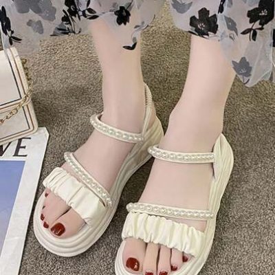 Teenagers Platform High-Heeled Thick-Soled Sandals Comfortable Lightweight Slip-On Women Shoes Fashionable