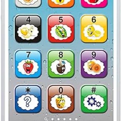 Toddler Baby Learning Toy Phone with 8 Modes and Dazzling Lights for Kids Education Play Learn White