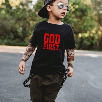 Tween Boys’ Casual Letter Print Short Sleeve Pullover T-Shirt With Round Neck For Summer