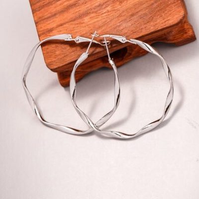 Twist Design Hoop Earrings